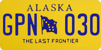 AK license plate GPN030