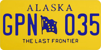 AK license plate GPN035