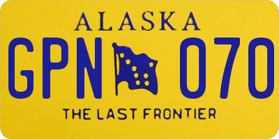 AK license plate GPN070