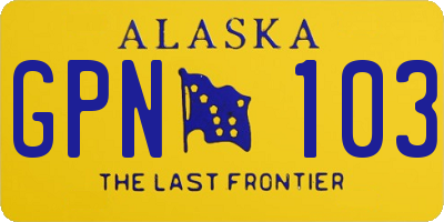 AK license plate GPN103