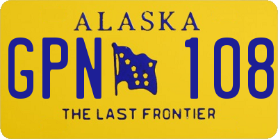AK license plate GPN108