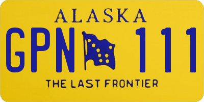 AK license plate GPN111