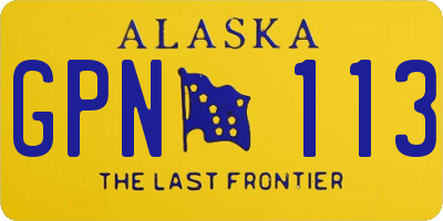AK license plate GPN113