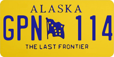 AK license plate GPN114