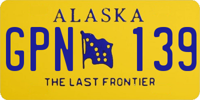 AK license plate GPN139