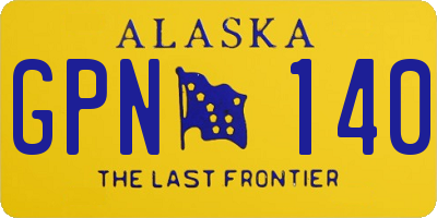 AK license plate GPN140