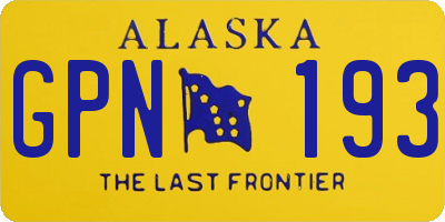 AK license plate GPN193