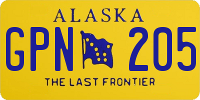 AK license plate GPN205