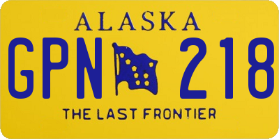 AK license plate GPN218