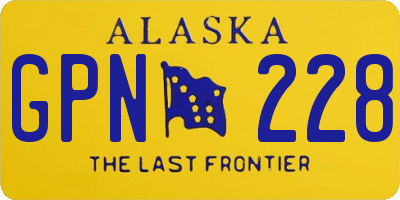 AK license plate GPN228