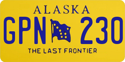 AK license plate GPN230