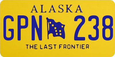 AK license plate GPN238