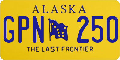 AK license plate GPN250