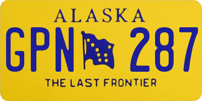 AK license plate GPN287