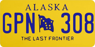AK license plate GPN308