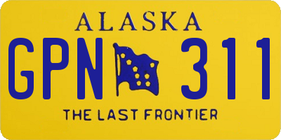 AK license plate GPN311