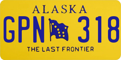 AK license plate GPN318