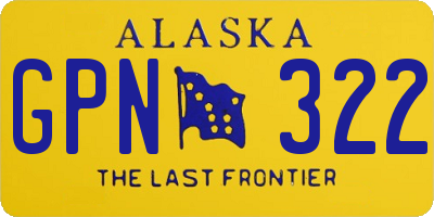 AK license plate GPN322