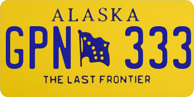 AK license plate GPN333