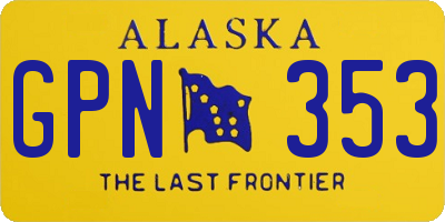 AK license plate GPN353