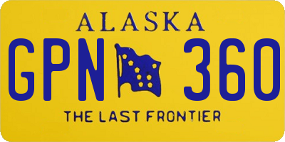AK license plate GPN360