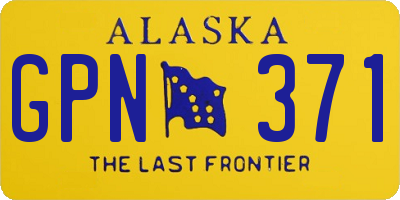 AK license plate GPN371
