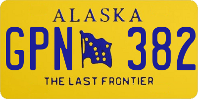 AK license plate GPN382