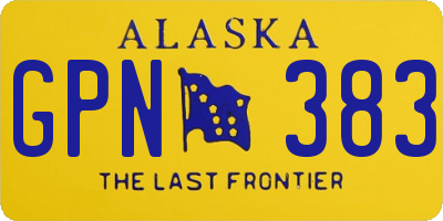 AK license plate GPN383