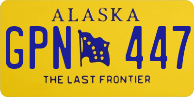 AK license plate GPN447