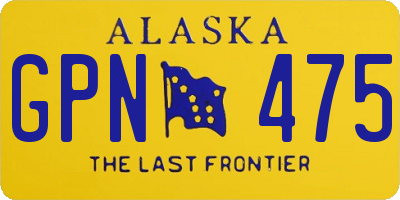 AK license plate GPN475
