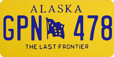 AK license plate GPN478