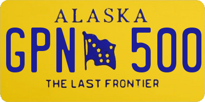 AK license plate GPN500