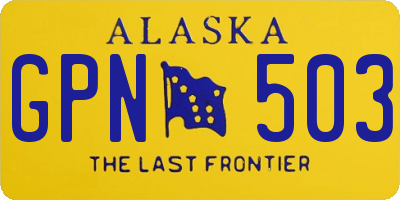 AK license plate GPN503