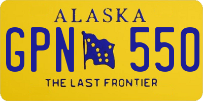 AK license plate GPN550