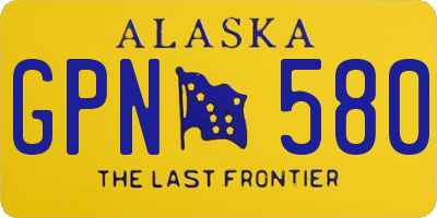 AK license plate GPN580