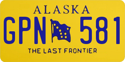 AK license plate GPN581