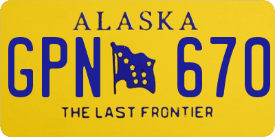 AK license plate GPN670