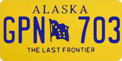 AK license plate GPN703