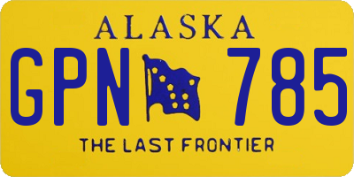 AK license plate GPN785
