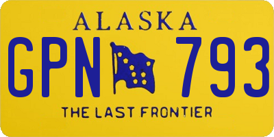 AK license plate GPN793