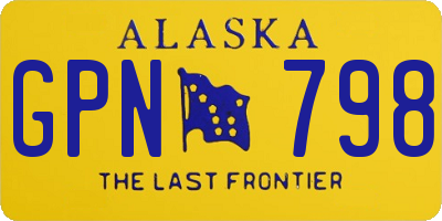 AK license plate GPN798