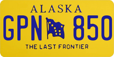 AK license plate GPN850