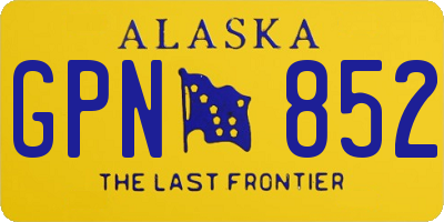 AK license plate GPN852