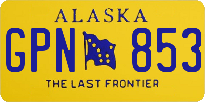 AK license plate GPN853