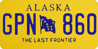 AK license plate GPN860