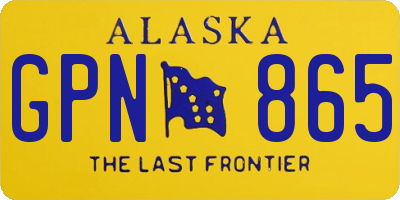 AK license plate GPN865