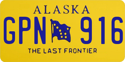 AK license plate GPN916