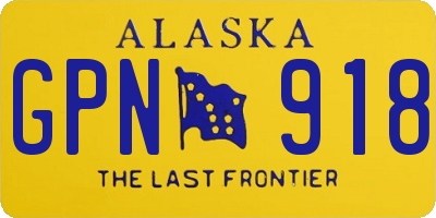 AK license plate GPN918