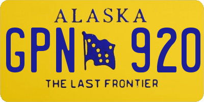 AK license plate GPN920