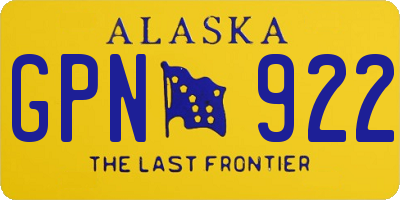 AK license plate GPN922